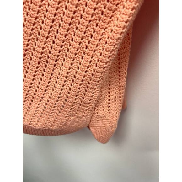 Talbots knitted crochet Sweater Stitch Sweater Space lambswool Orange 1X A000135 - Picture 5 of 8